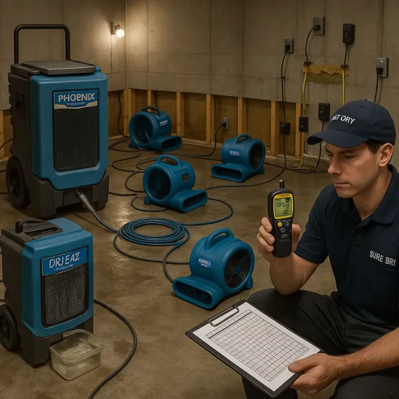 Structural Drying and Dehumidification process in Checotah, OK